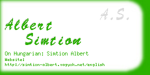 albert simtion business card